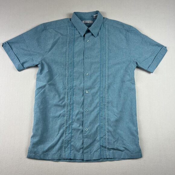Cubavera Shirt Mens Small Embroidered Guayabera Short Sleeve Button Up Summer - Picture 1 of 9